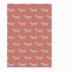 Cute Dachshund Pattern In Peach Large Garden Flag (two Sides) by LovelyDesigns4U