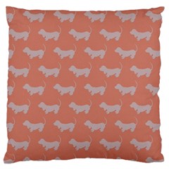 Cute Dachshund Pattern In Peach Large Cushion Cases (one Side)  by LovelyDesigns4U