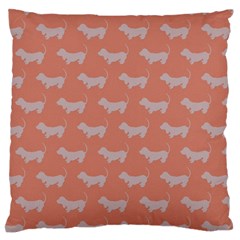 Cute Dachshund Pattern In Peach Standard Flano Cushion Cases (one Side)  by LovelyDesigns4U