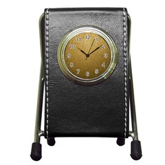 Gold Plastic Pen Holder Desk Clocks by trendistuff