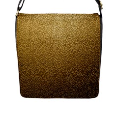 Gold Plastic Flap Messenger Bag (l)  by trendistuff