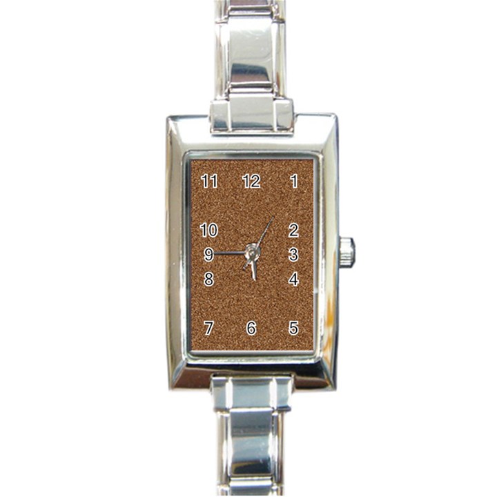 DARK BROWN SAND TEXTURE Rectangle Italian Charm Watches