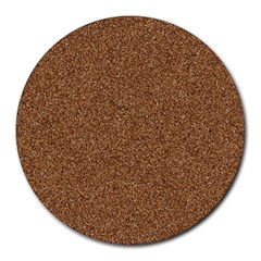 Dark Brown Sand Texture Round Mousepads by trendistuff