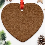 DARK BROWN SAND TEXTURE Ornament (Heart) 