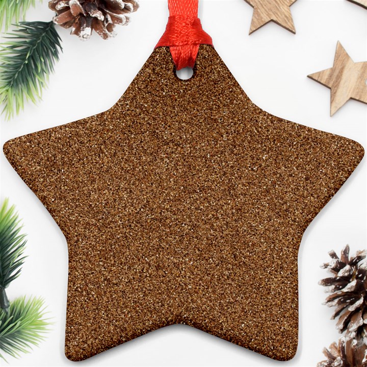 DARK BROWN SAND TEXTURE Ornament (Star) 