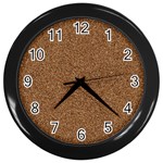 DARK BROWN SAND TEXTURE Wall Clocks (Black)