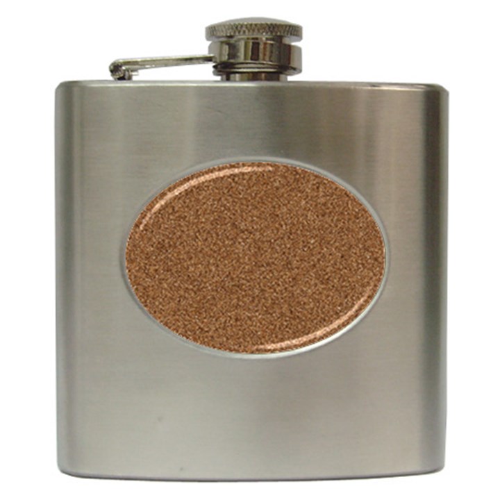 DARK BROWN SAND TEXTURE Hip Flask (6 oz)