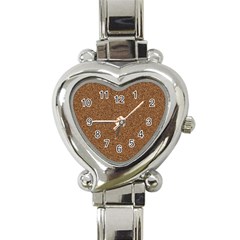 Dark Brown Sand Texture Heart Italian Charm Watch by trendistuff