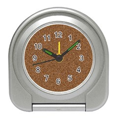 Dark Brown Sand Texture Travel Alarm Clocks by trendistuff