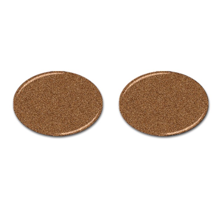 DARK BROWN SAND TEXTURE Cufflinks (Oval)