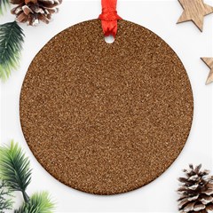 Dark Brown Sand Texture Round Ornament (two Sides)  by trendistuff