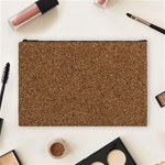 DARK BROWN SAND TEXTURE Cosmetic Bag (Large) 