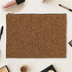 DARK BROWN SAND TEXTURE Cosmetic Bag (XL)