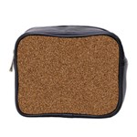 DARK BROWN SAND TEXTURE Mini Toiletries Bag 2-Side