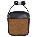 DARK BROWN SAND TEXTURE Girls Sling Bags