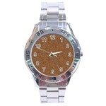 DARK BROWN SAND TEXTURE Stainless Steel Men s Watch