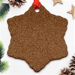 DARK BROWN SAND TEXTURE Snowflake Ornament (2-Side)