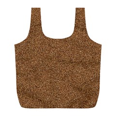 Dark Brown Sand Texture Full Print Recycle Bags (l)  by trendistuff