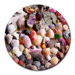 Colorful Sea Shells Round Mousepads by trendistuff