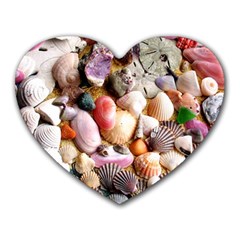 Colorful Sea Shells Heart Mousepads by trendistuff