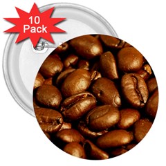 Chocolate Coffee Beans 3  Buttons (10 Pack)  by trendistuff