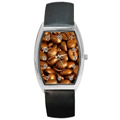 Chocolate Coffee Beans Barrel Metal Watches by trendistuff