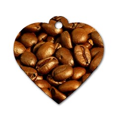 Chocolate Coffee Beans Dog Tag Heart (one Side) by trendistuff