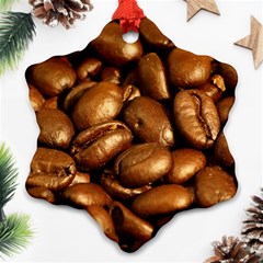 Chocolate Coffee Beans Snowflake Ornament (2-side) by trendistuff