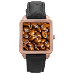 Chocolate Coffee Beans Rose Gold Watches by trendistuff