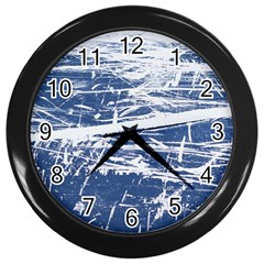 Blue And White Art Wall Clocks (black) by trendistuff