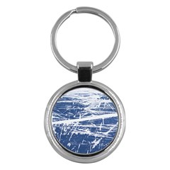 Blue And White Art Key Chains (round) 