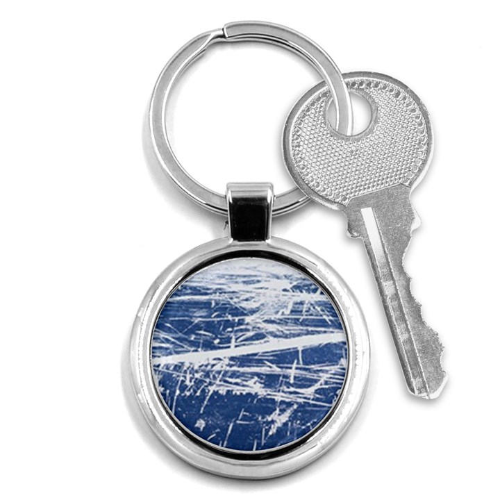 BLUE AND WHITE ART Key Chains (Round) 