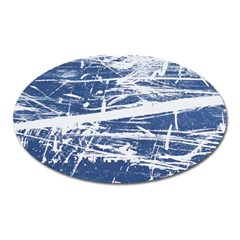 Blue And White Art Oval Magnet