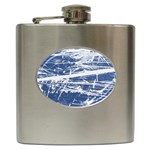 BLUE AND WHITE ART Hip Flask (6 oz)