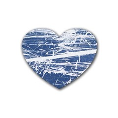 Blue And White Art Heart Coaster (4 Pack)  by trendistuff