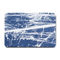 Blue And White Art Small Doormat  by trendistuff