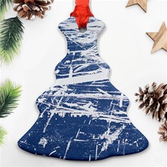 Blue And White Art Christmas Tree Ornament (2 Sides) by trendistuff