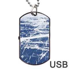 Blue And White Art Dog Tag Usb Flash (one Side) by trendistuff