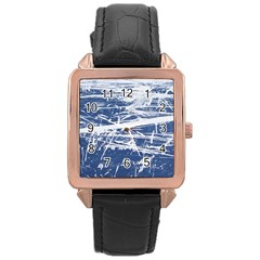 Blue And White Art Rose Gold Watches by trendistuff