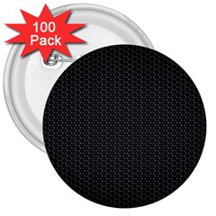 Black Honeycomb 3  Buttons (100 Pack)  by trendistuff