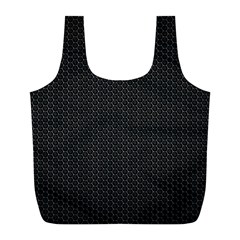 Black Honeycomb Full Print Recycle Bags (l)  by trendistuff