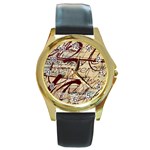 ABSTRACT 2 Round Gold Metal Watches