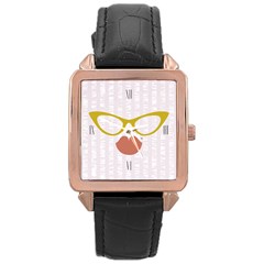 Rose Gold Leather Watch  by typewriter