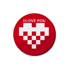 I Love You Drink Coaster (round) by typewriter