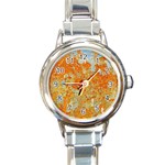 YELLOW RUSTY METAL Round Italian Charm Watches