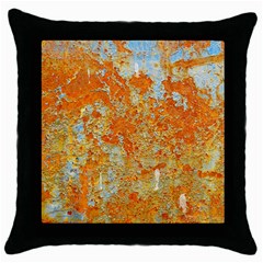 Yellow Rusty Metal Throw Pillow Cases (black) by trendistuff