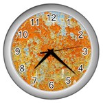 YELLOW RUSTY METAL Wall Clocks (Silver) 