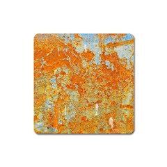 Yellow Rusty Metal Square Magnet by trendistuff