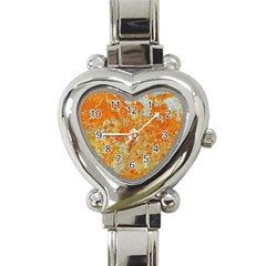 Yellow Rusty Metal Heart Italian Charm Watch by trendistuff