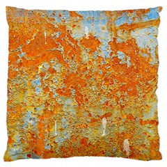 Yellow Rusty Metal Large Flano Cushion Cases (two Sides)  by trendistuff